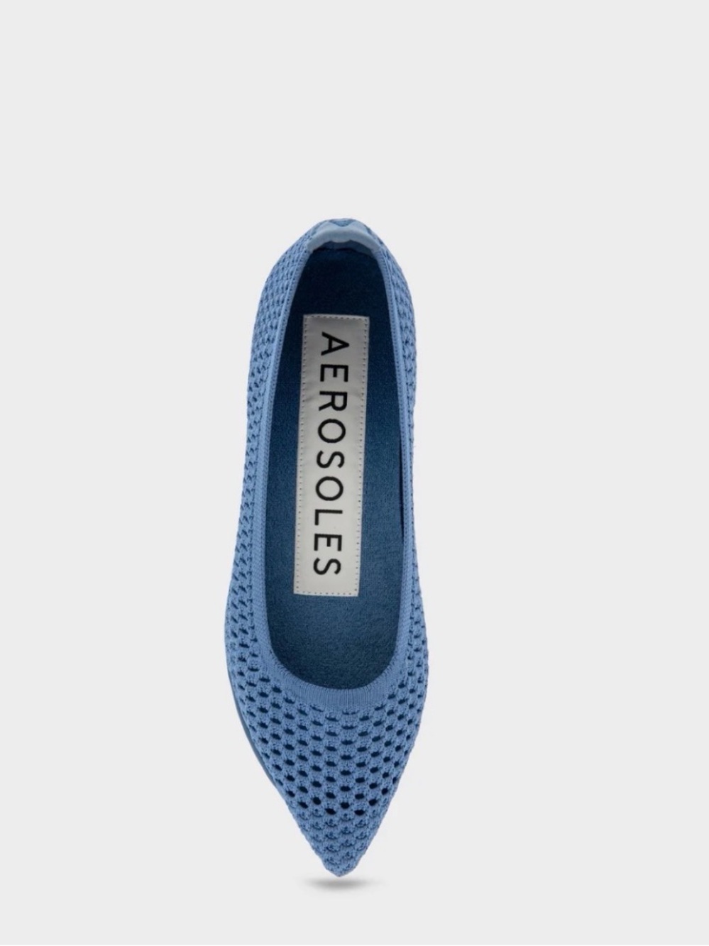 AEROSOLES Danielle Flats - Blue Knit woven Perforated Pointed Ballet flats sz 9